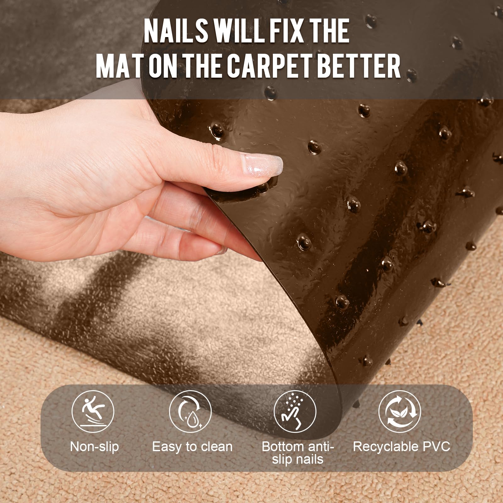Uross carpet protector arrives rolled and flattens easily for use.
