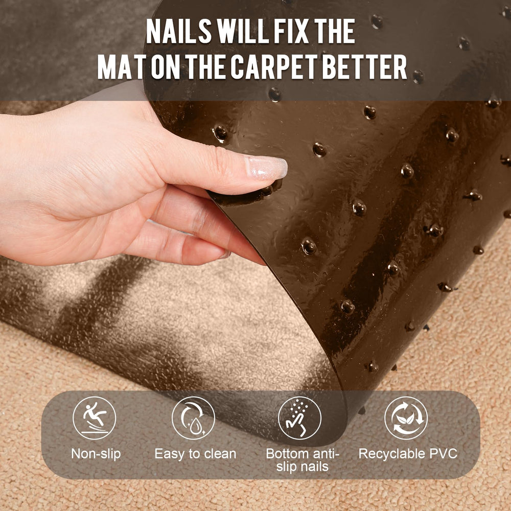Uross carpet protector arrives rolled and flattens easily for use.