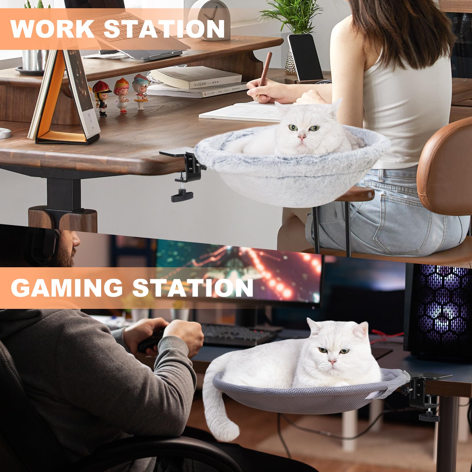 Nap and viewing platform beside the desk for your cat.