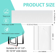 Uross Cat Doorway Protector side view highlights widened, customizable shape for fitting.