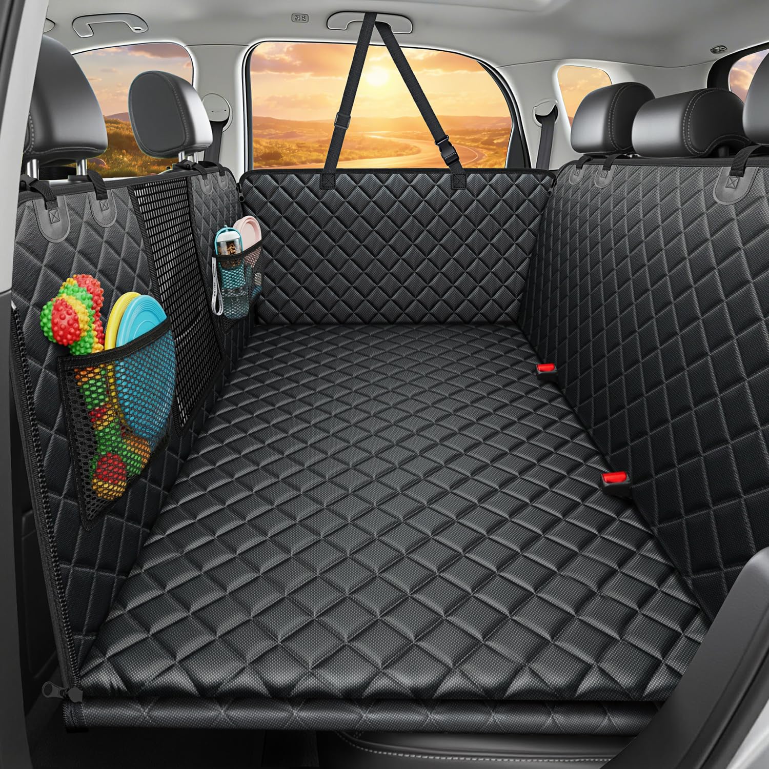 URPOWER 2026 back seat extender full view showing expanded sleeping area for dogs.