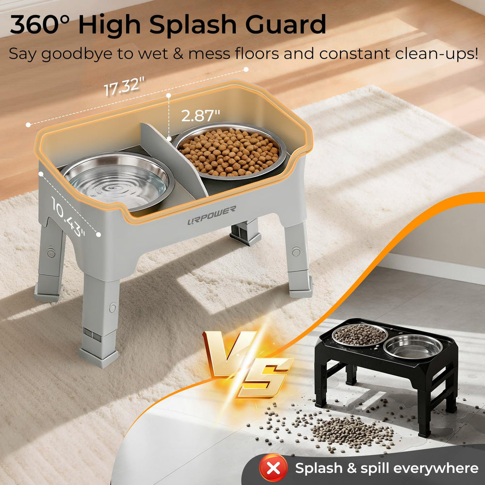 URPOWER 360-degree splash guard design reduces kibble and water spray