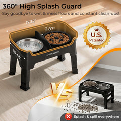 URPOWER 360° splash guard raises bowls for neater feeding spaces.