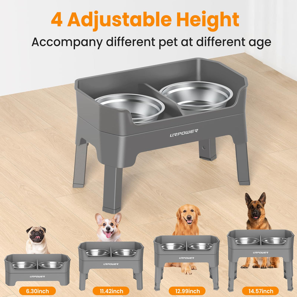 URPOWER 4-height adjustable stand supports dogs from puppy to senior