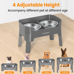 URPOWER 4-height adjustable stand supports dogs from puppy to senior
