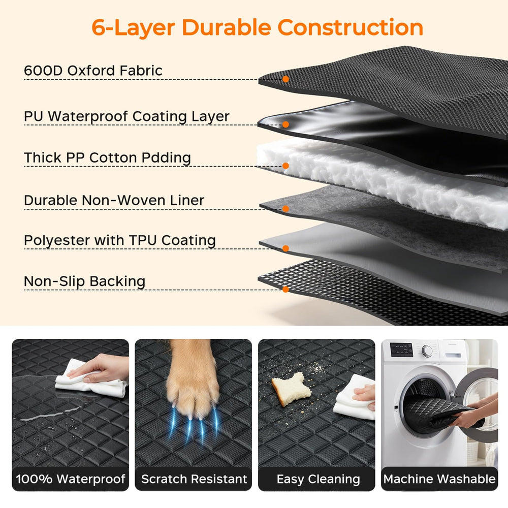 URPOWER 6-layer oxford waterproof fabric guards against paw prints and spills.