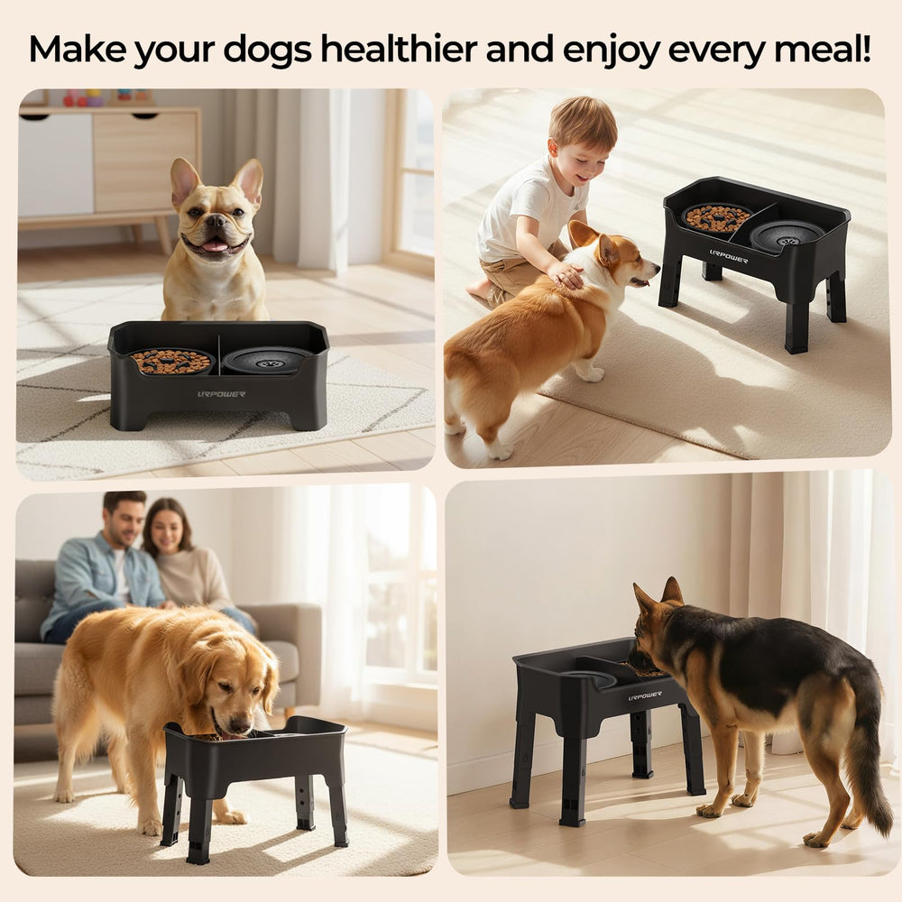 URPOWER anti-slip base for elevated dog bowls reduces tipping and spills.