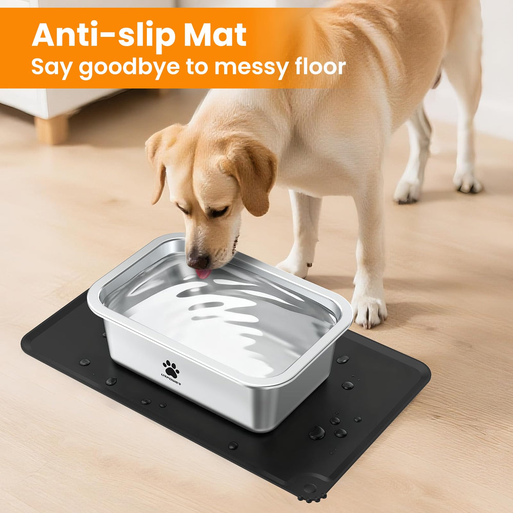 URPOWER anti-slip mat keeps bowls steady and floors cleaner during feeding.