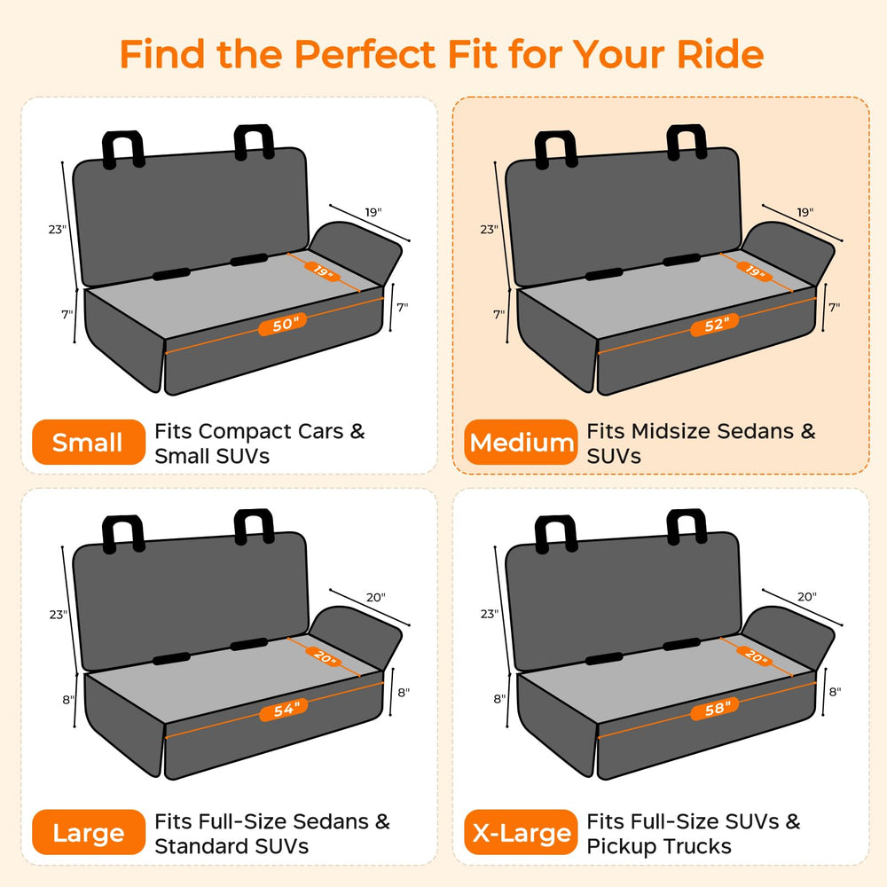 URPOWER back-seat cover with Velcro openings for easy belt and latch access.