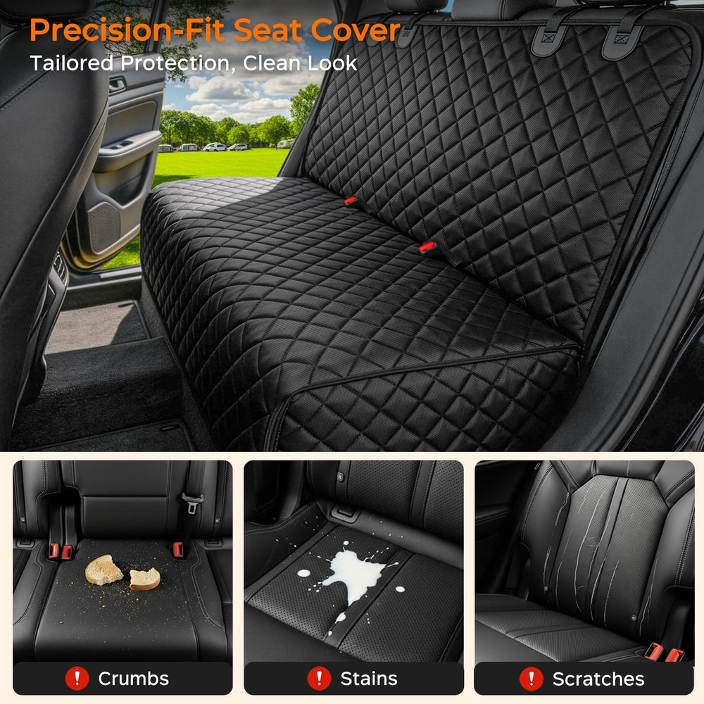 URPOWER back seat protector with nonslip backing keeps pets secure on every ride.