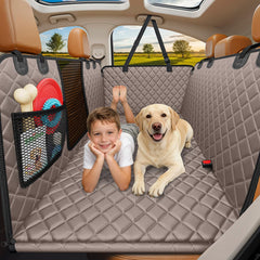 URPOWER backseat extender with hard bottom creates a stable dog bed on the road