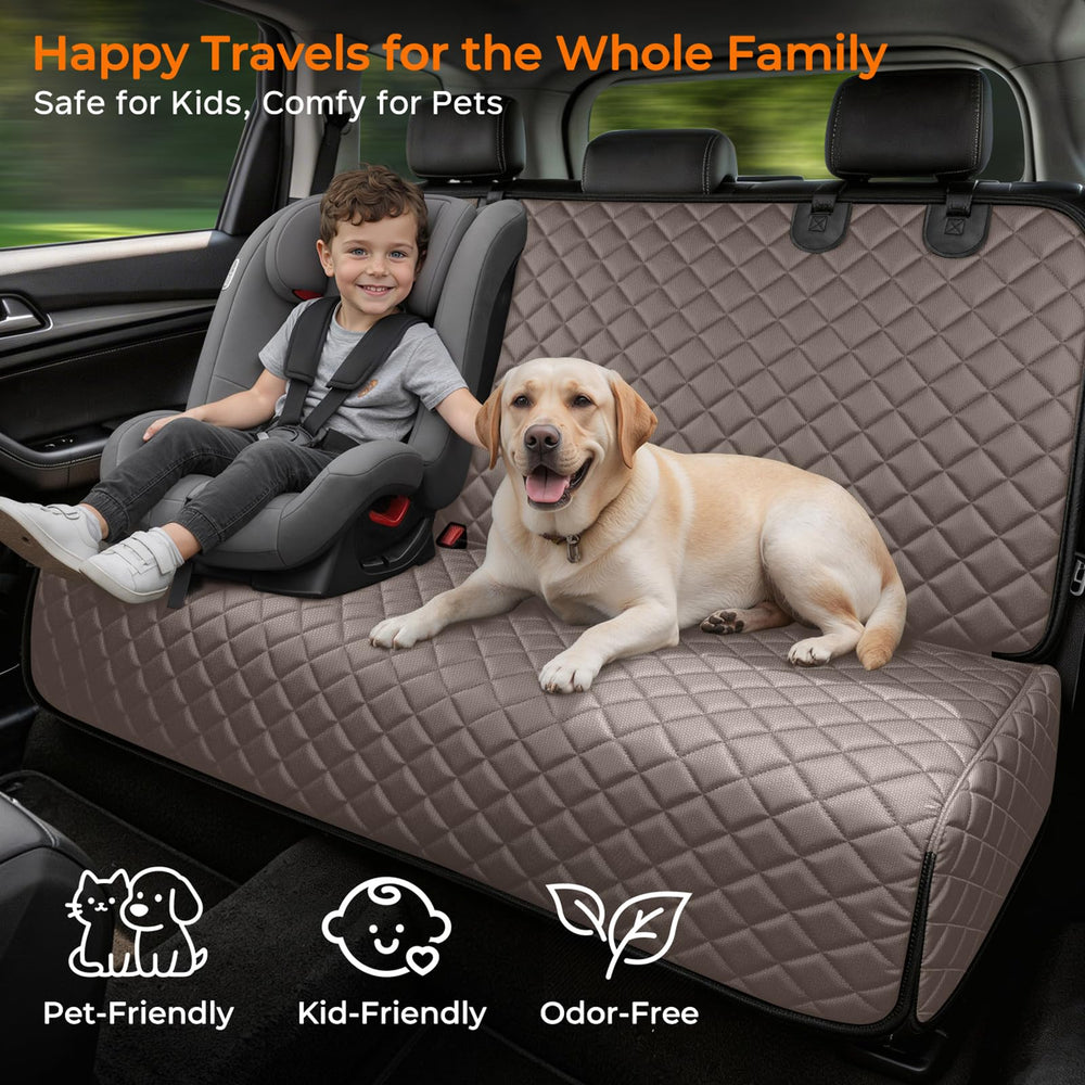 URPOWER back-seat protector supports families with kids and pets on car trips.