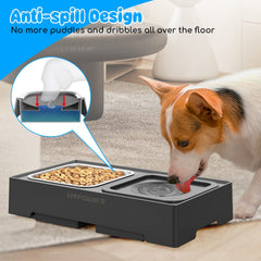 URPOWER bowl stand at multiple heights accommodates small to large dogs.