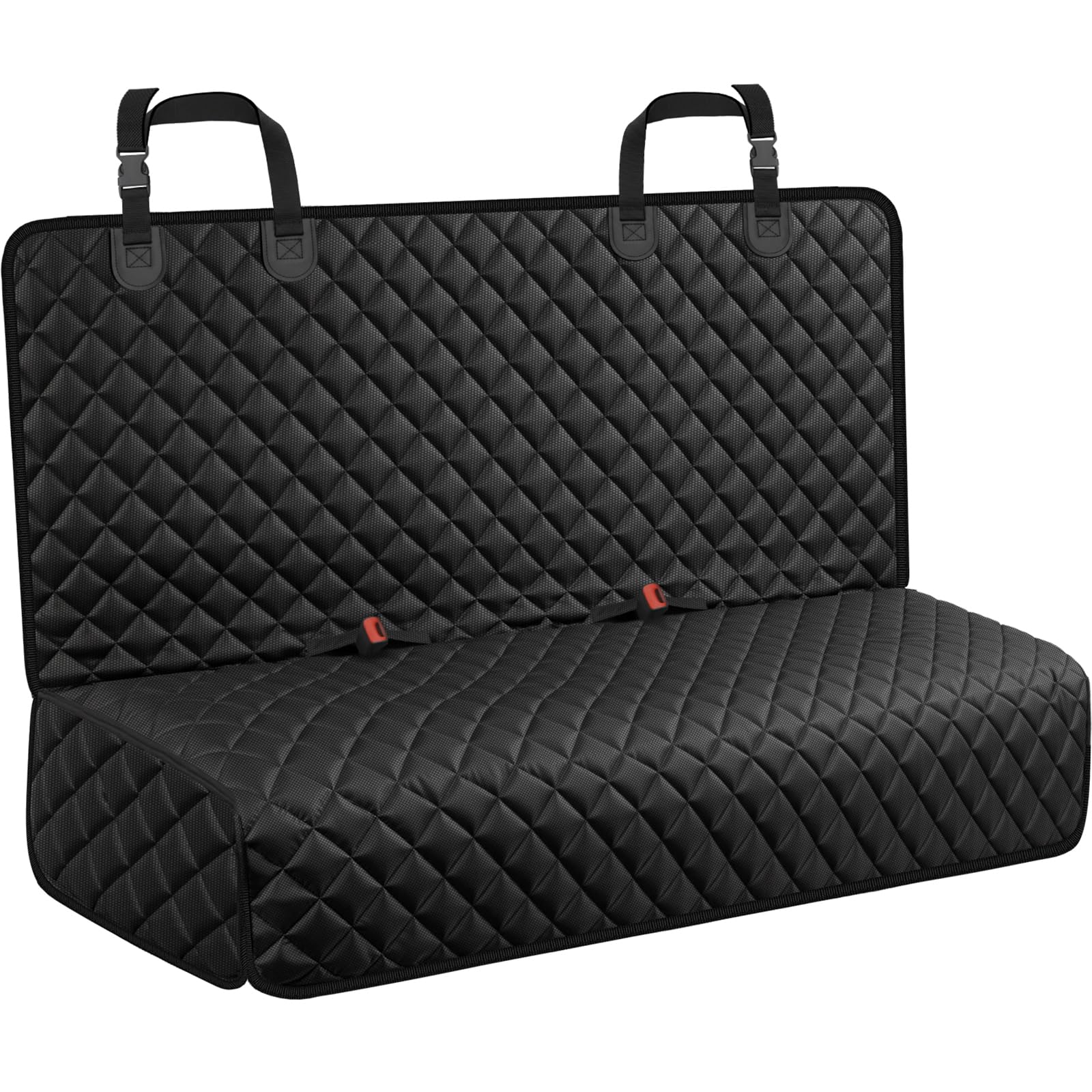 URPOWER dog car seat cover on back seat showing waterproof protection for spills and paws.