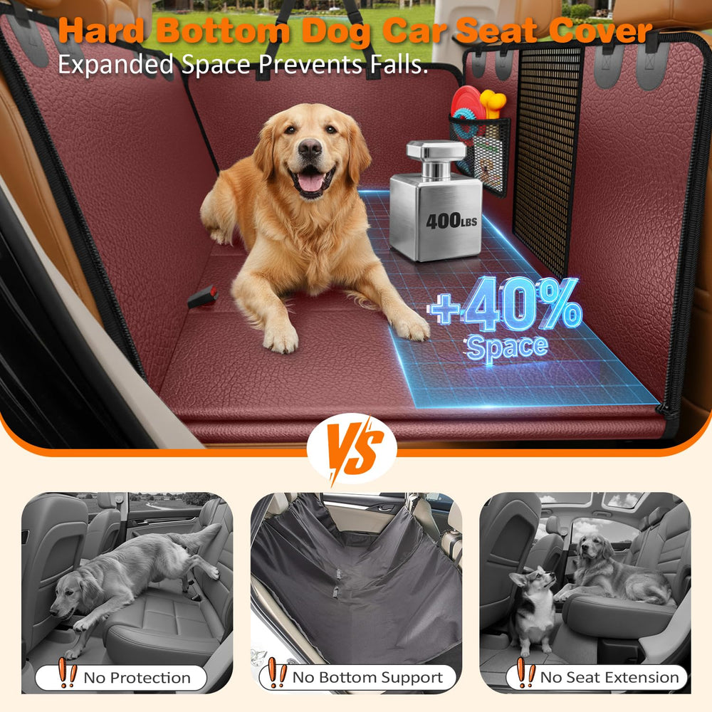 URPOWER dog car seat cover hard bottom design adds secure space for lounging
