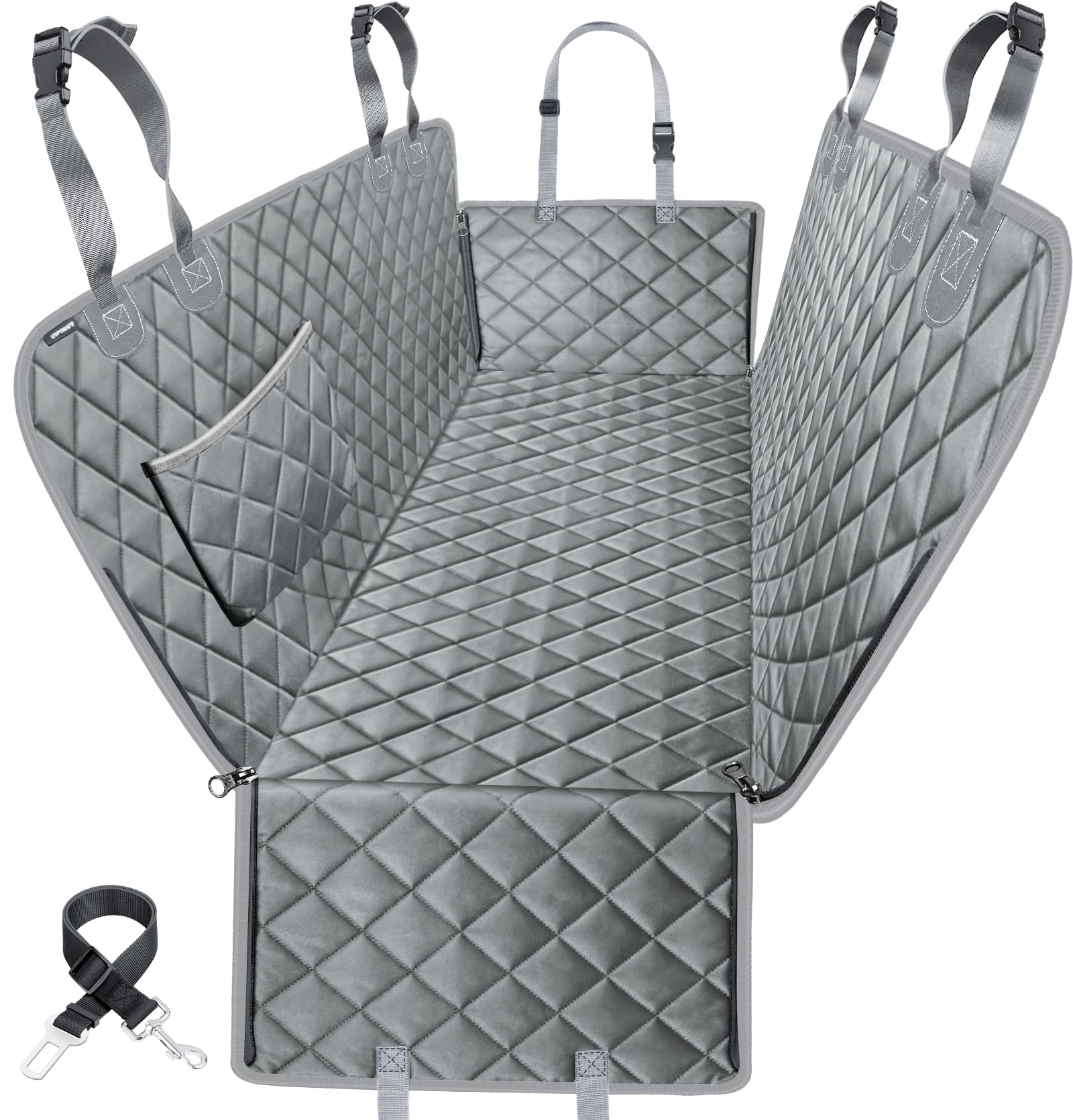 URPOWER dog car seat cover hammock style protects backseat from mud and scratches