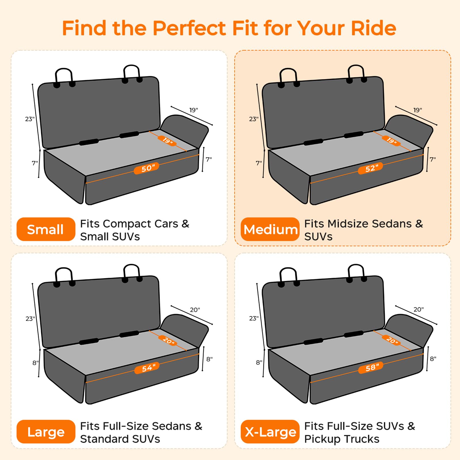 URPOWER seat cover with belt openings for child seats and easy access.