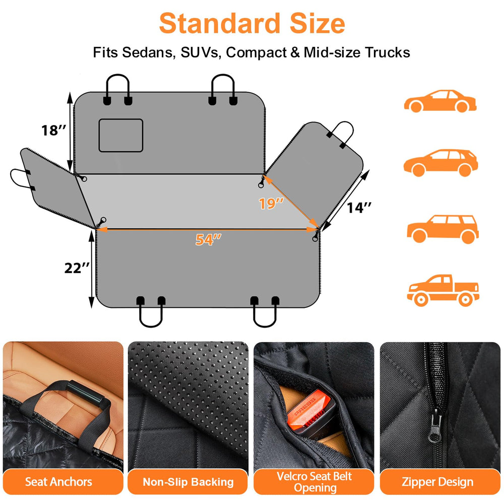 URPOWER easy-install, easy-clean dog seat cover for quick setup.