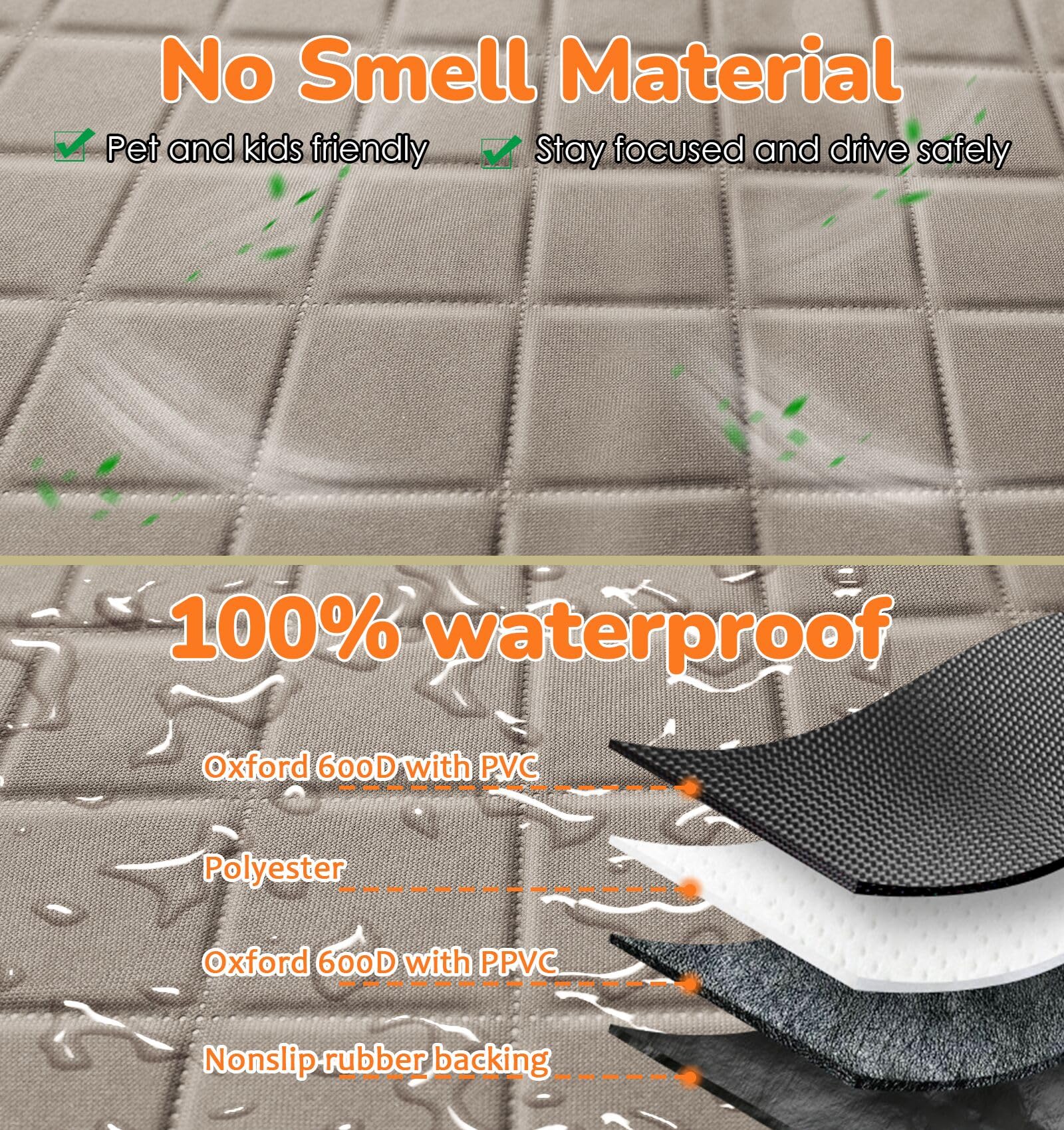 URPOWER odor-free material keeps cabin air fresh for pets and drivers.