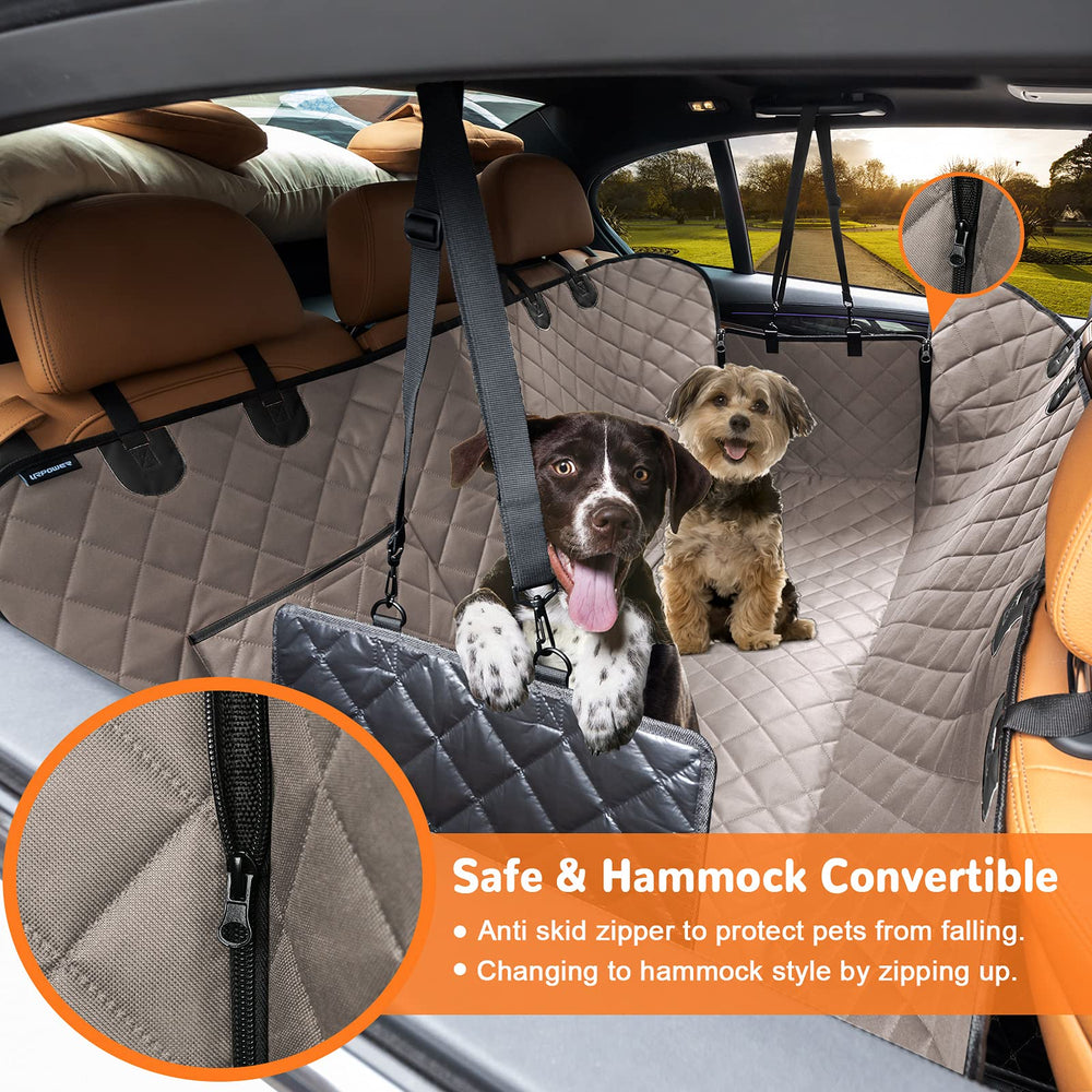 URPOWER dog seat cover with side flaps and zipper eases entry for elderly dogs.