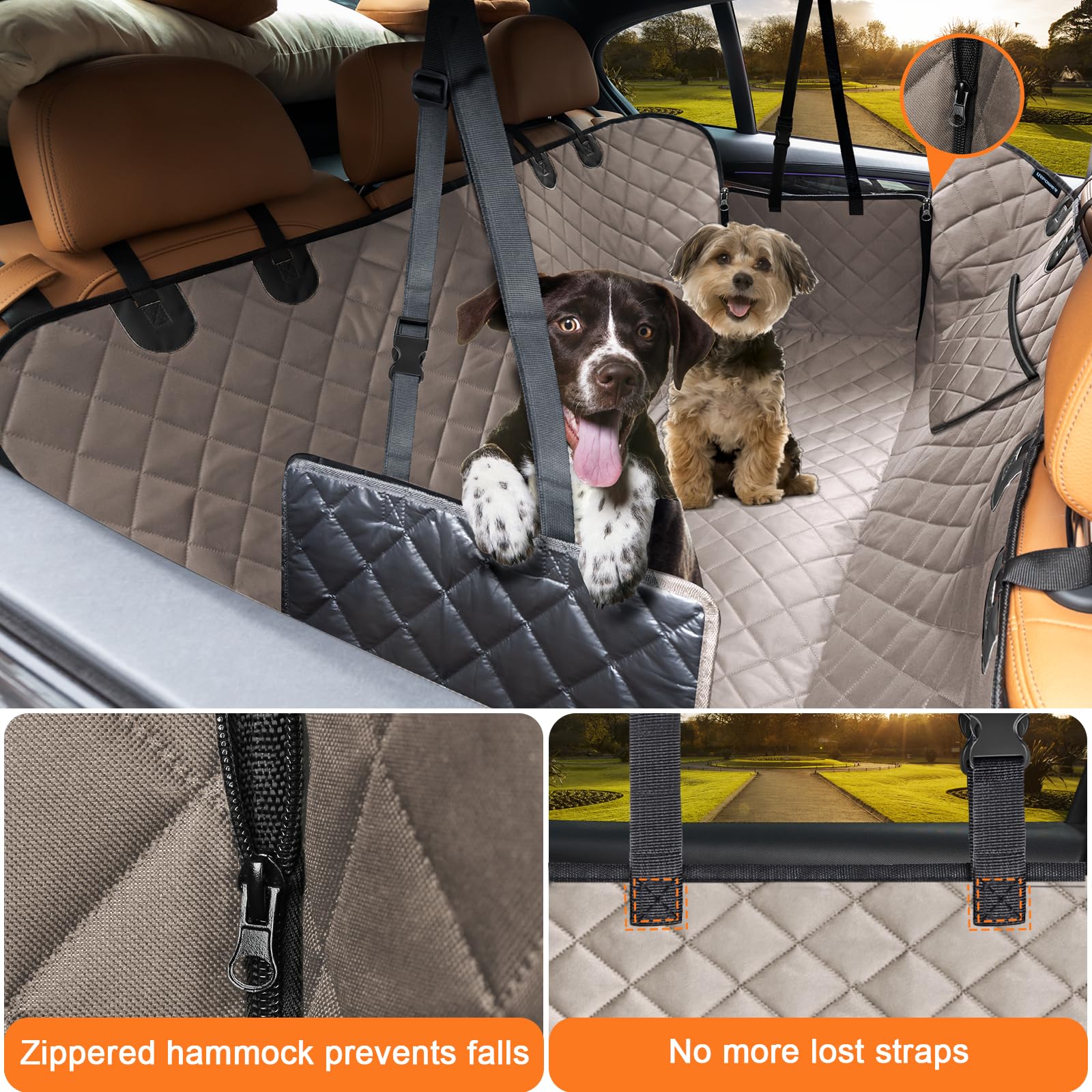 URPOWER seat cover with side flaps aiding elderly dogs entering the car