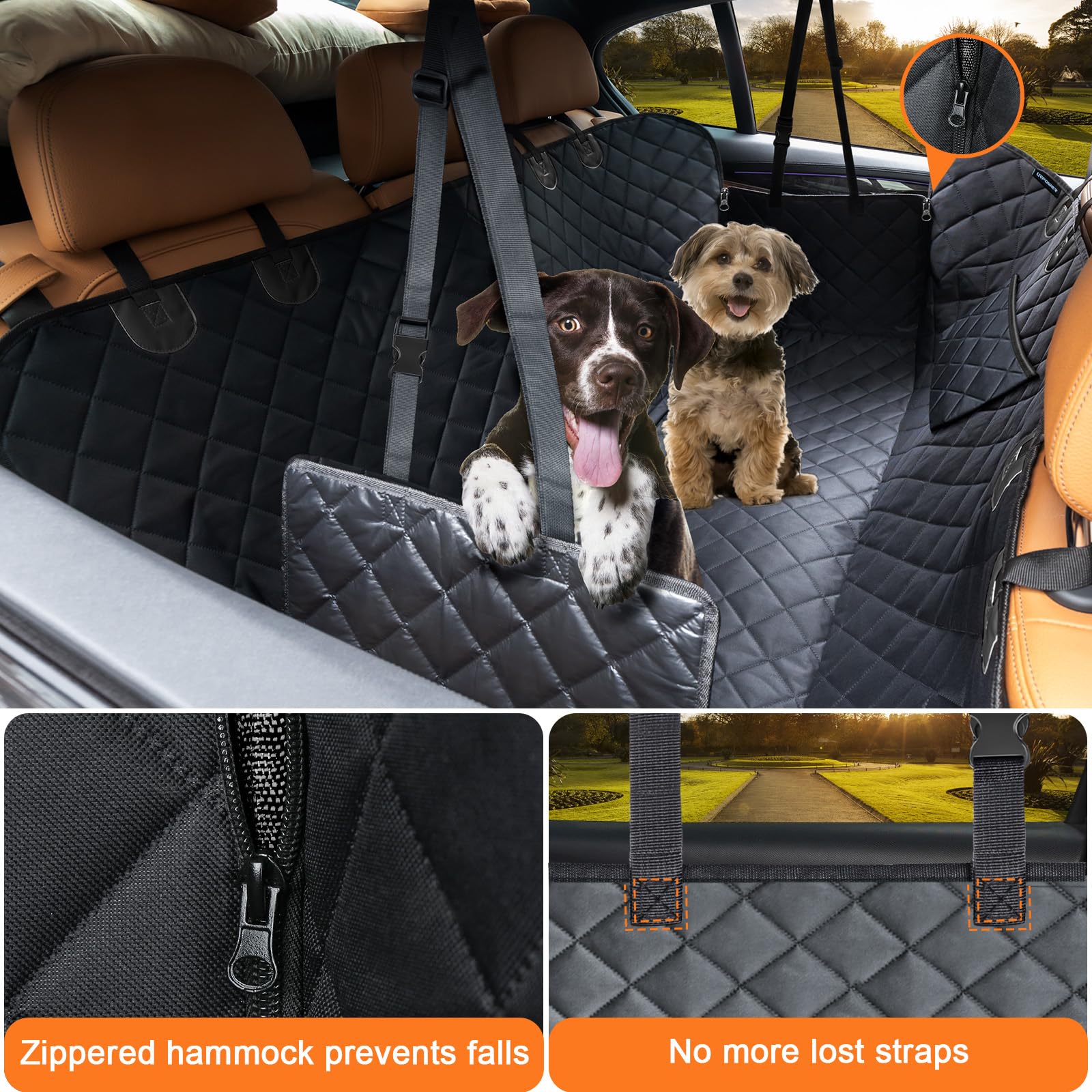 URPOWER dog seat cover side flaps shield doors during travel