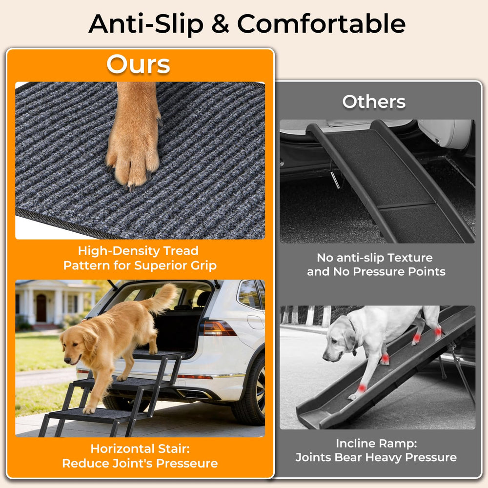 URPOWER dog stairs supports up to 260 lbs for large dogs