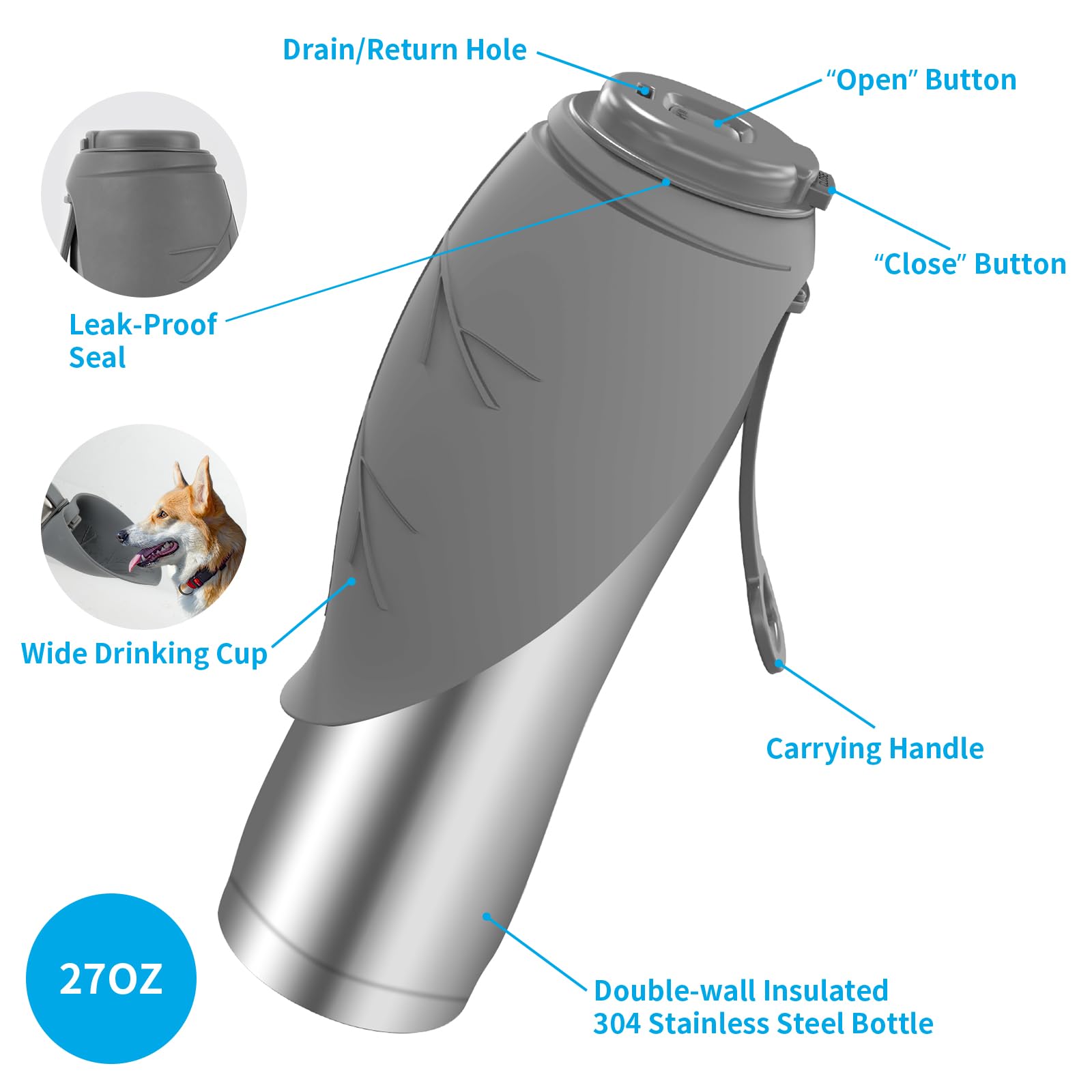 URPOWER dual-wall vacuum insulation maintains water temperature for hours outdoors