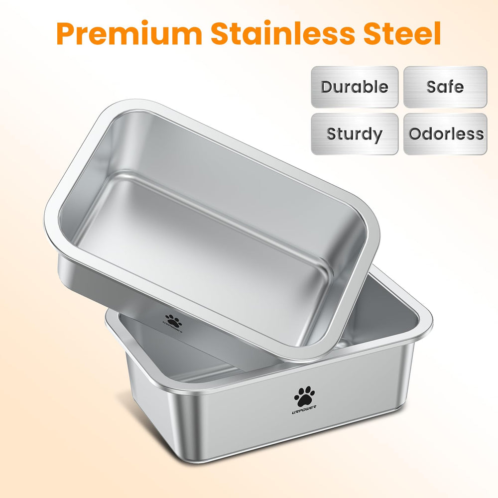 URPOWER dual bowls keep food and water separate for fresher meals.