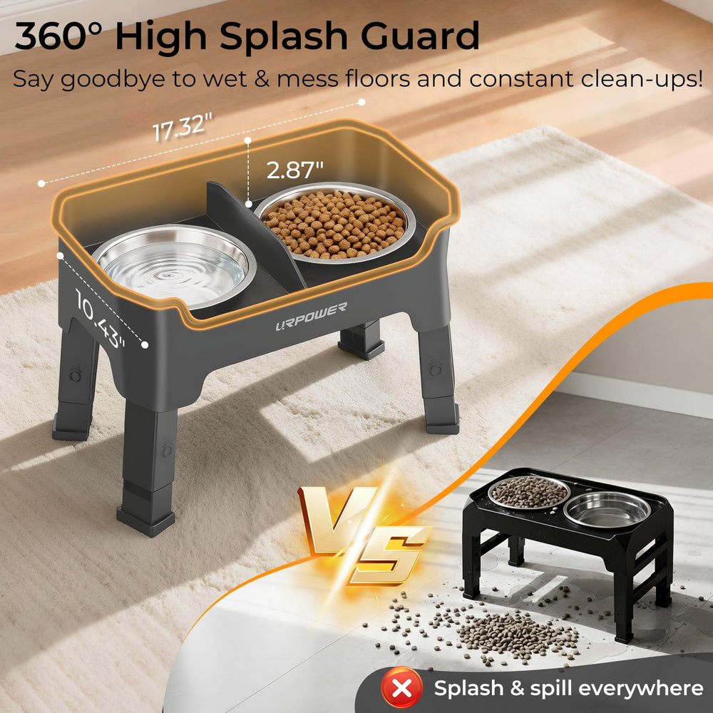 URPOWER center divider keeps kibble and water separate for cleaner meals.