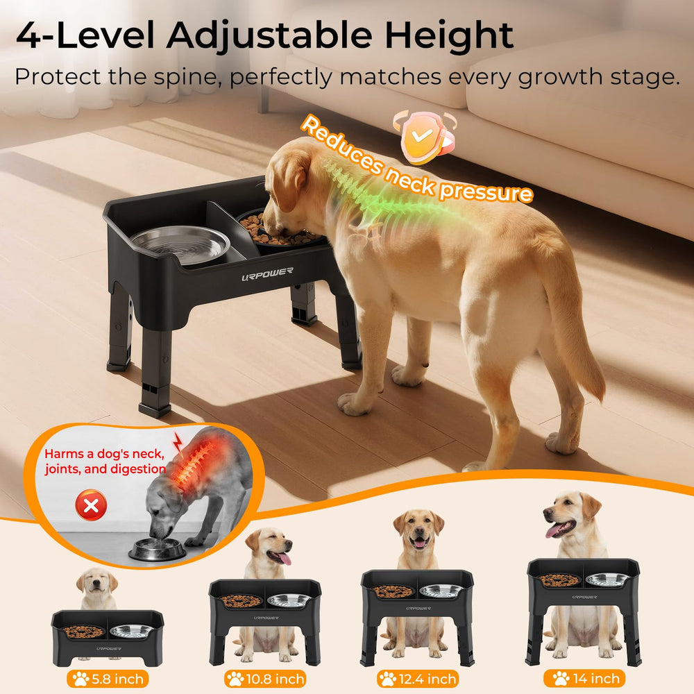 URPOWER four-level height adjustable stand grows with your dog.