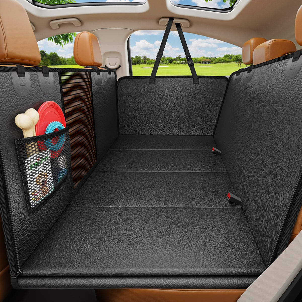 URPOWER hard bottom dog car seat cover back seat for secure road trips.