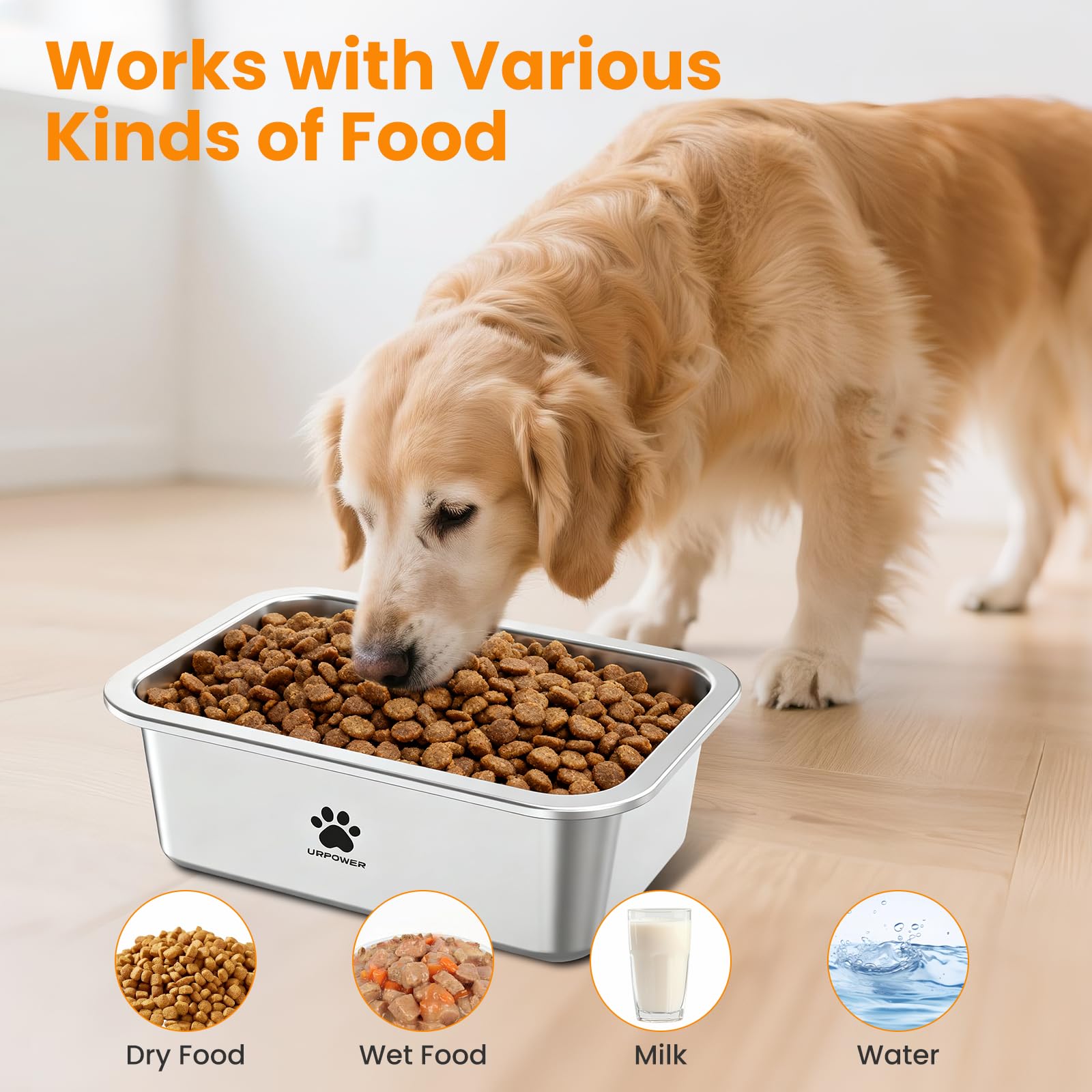 URPOWER large bowls suit indoor or outdoor use for bigger dogs.