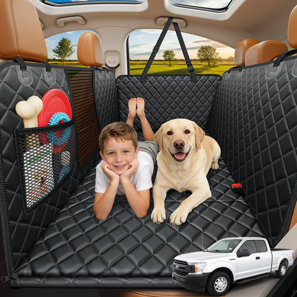 URPOWER large back seat extender with hard bottom for secure dog travel.