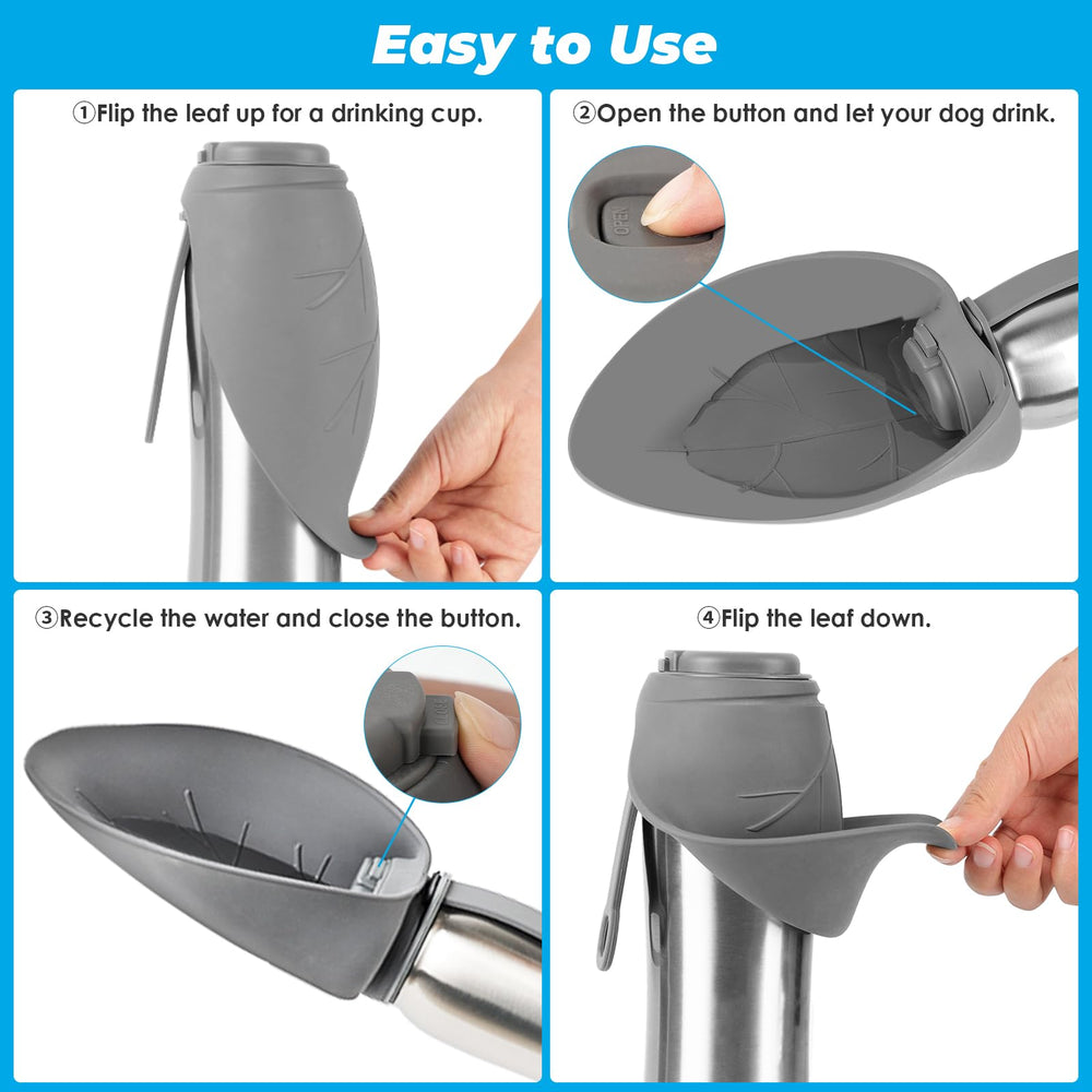 URPOWER leaf-shaped silicone bowl flips up for quick drinking on the go