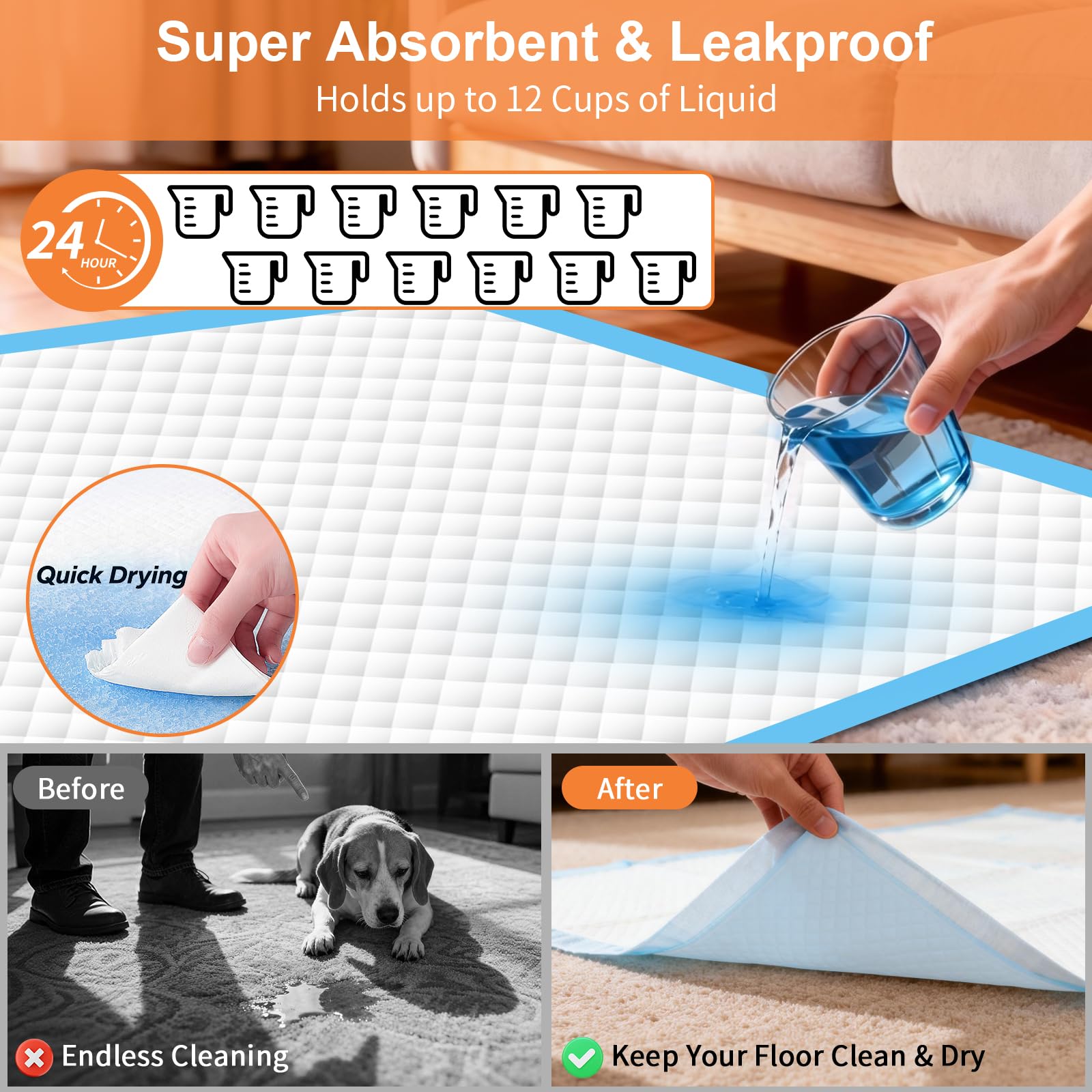 URPOWER leak-proof backing safeguards car seats and furniture