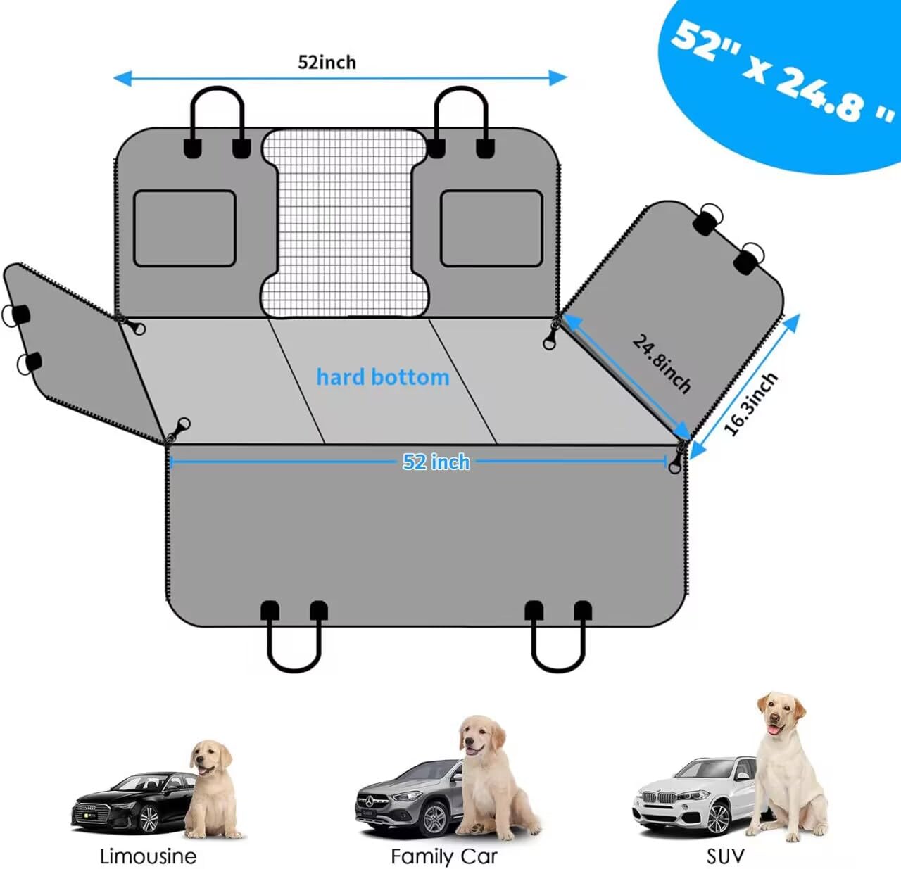 URPOWER mesh window and pockets reduce anxiety and store items.