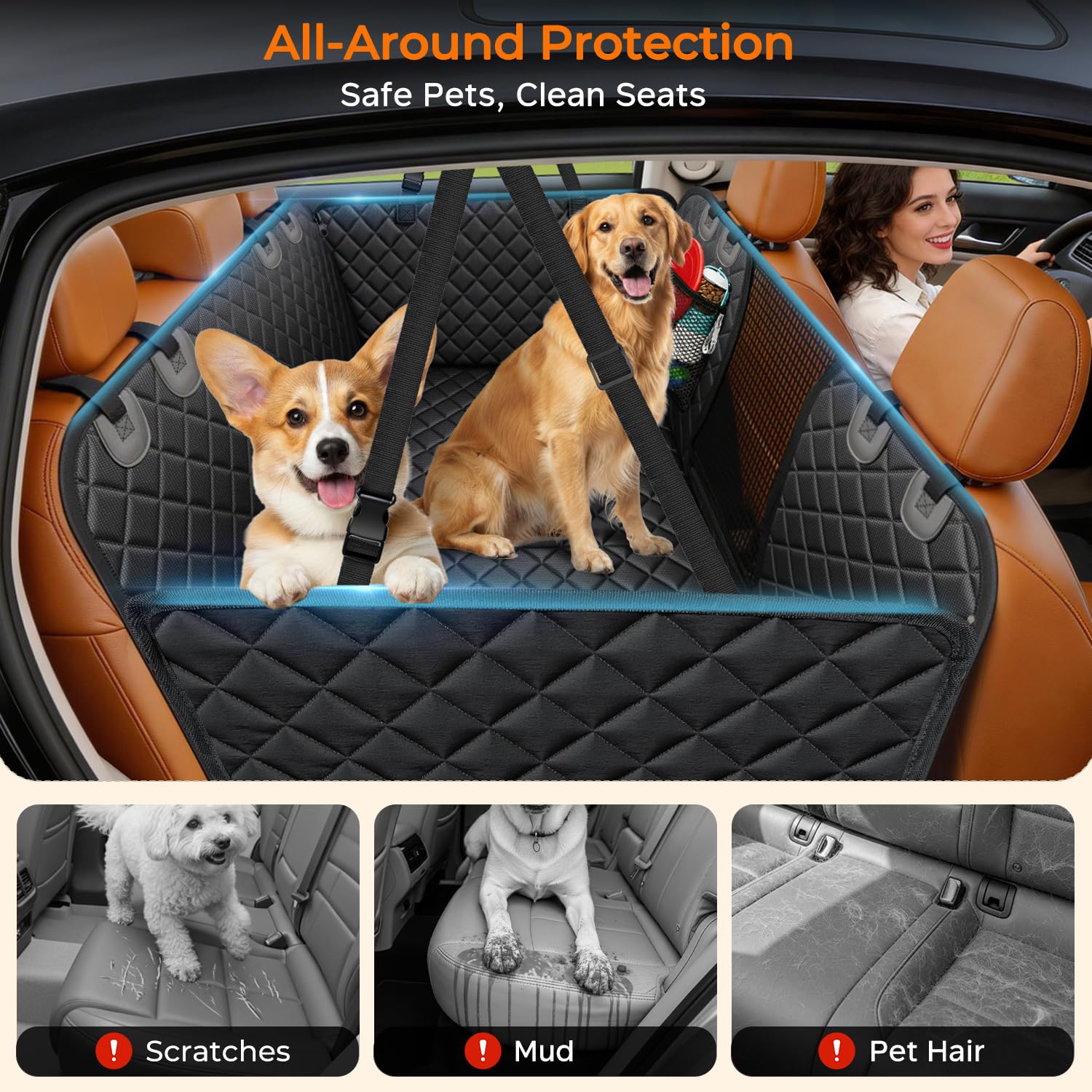 URPOWER mesh window and pocket improve air flow and store essentials.