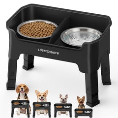 URPOWER mess-proof elevated dog bowls with 360° splash guard keep floors cleaner.