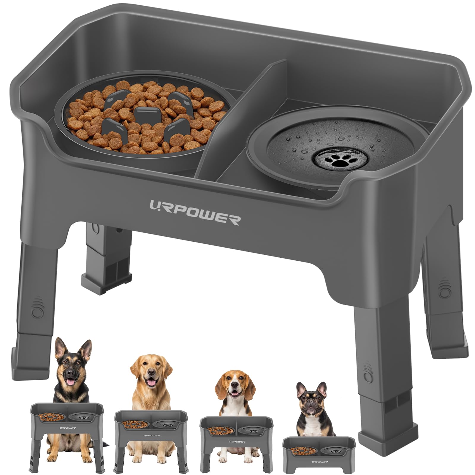 URPOWER mess-proof elevated stand reduces meal spills