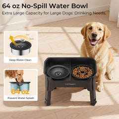 URPOWER no-spill water bowl with floating disk slows drinking and keeps fur dry.