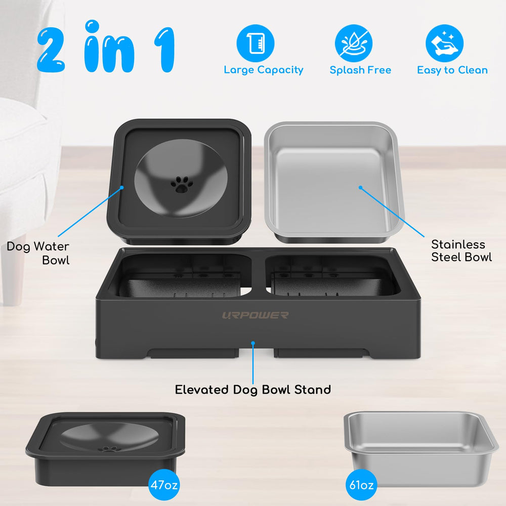 URPOWER non-slip base keeps the bowls steady during meals.