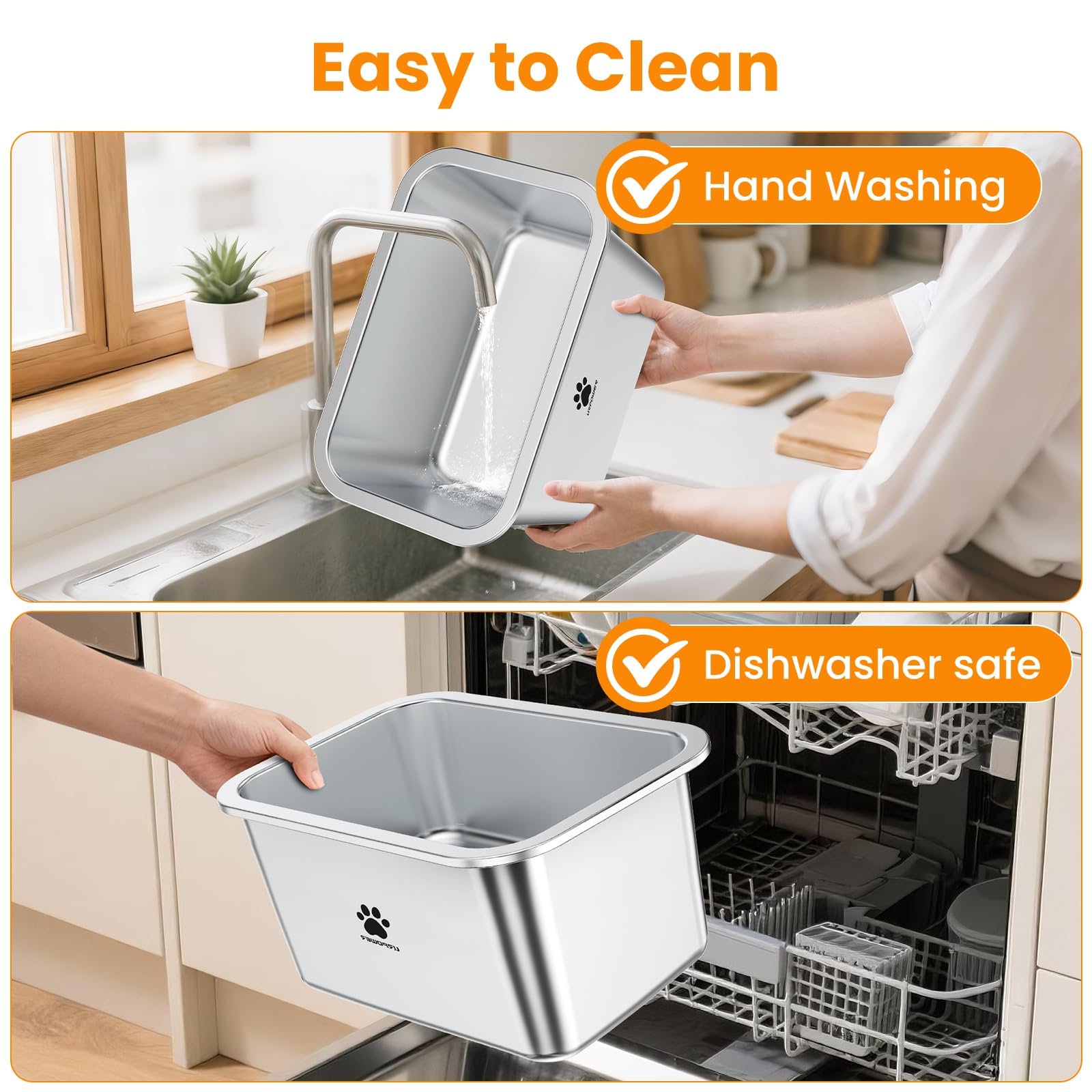 URPOWER separate food and water bowls help prevent mixing.