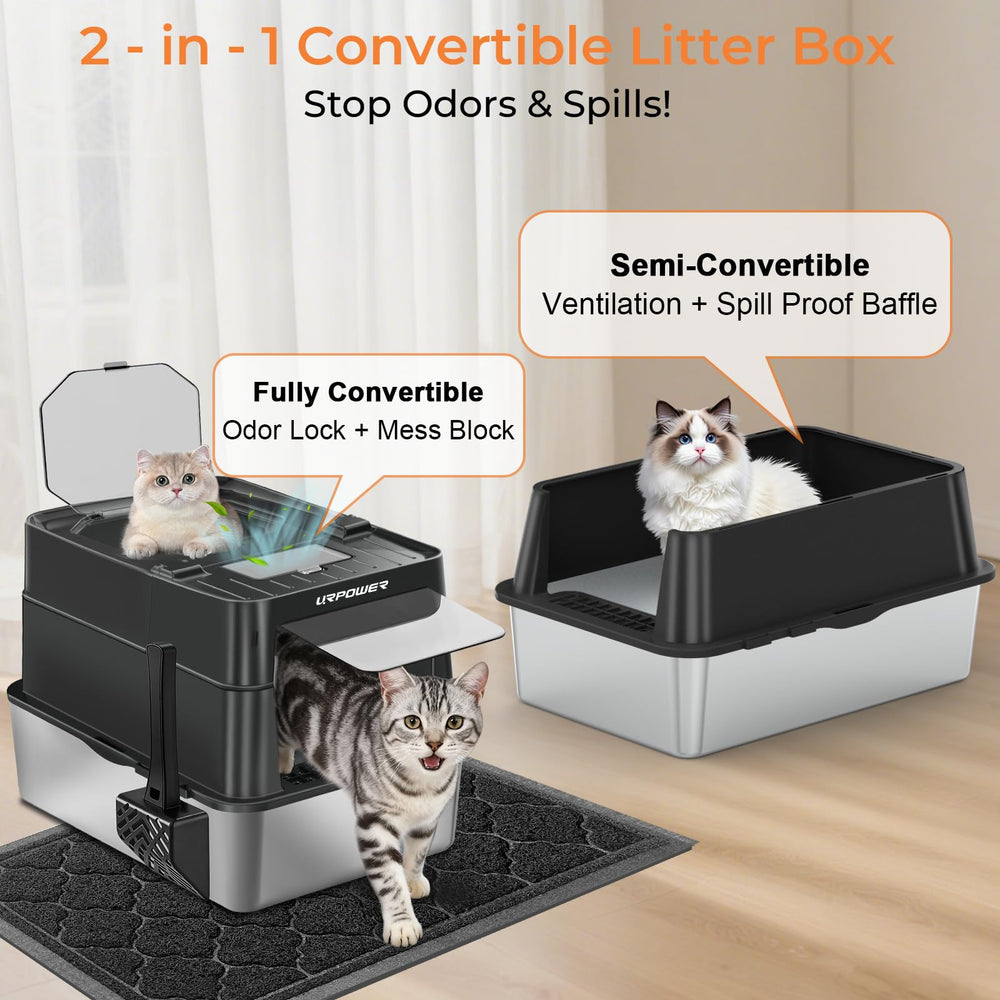 URPOWER XL litter box with 38L capacity for large cats