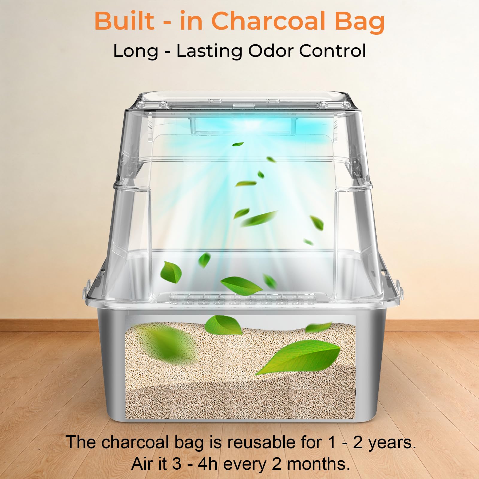 URPOWER deodorizing compartment with bamboo charcoal bags reduces odors