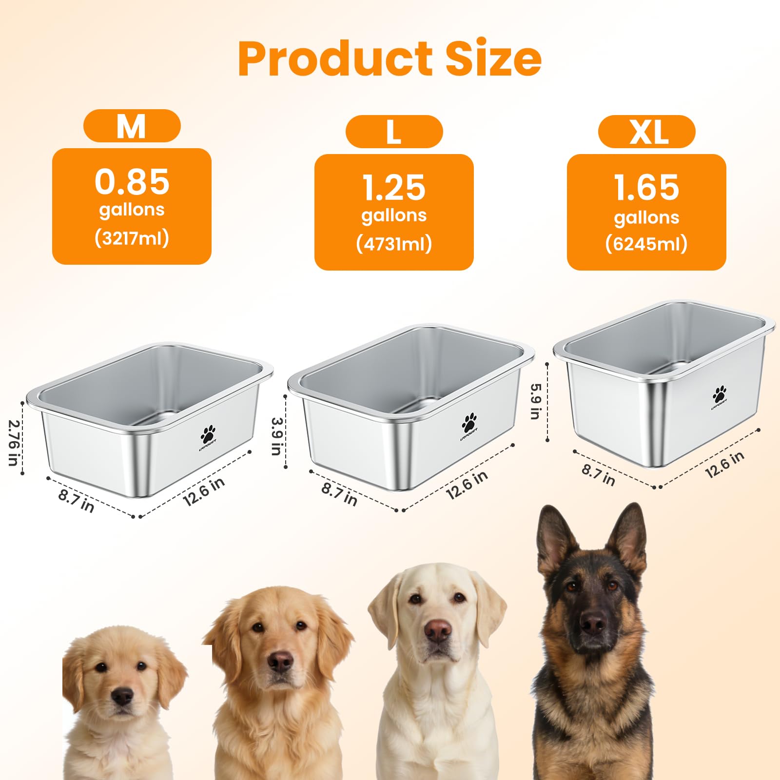 URPOWER stainless-steel bowls are dishwasher safe and durable for daily use.