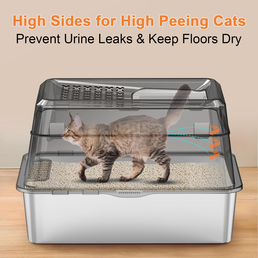 URPOWER XL cat litter box with high sides for mess-free use.
