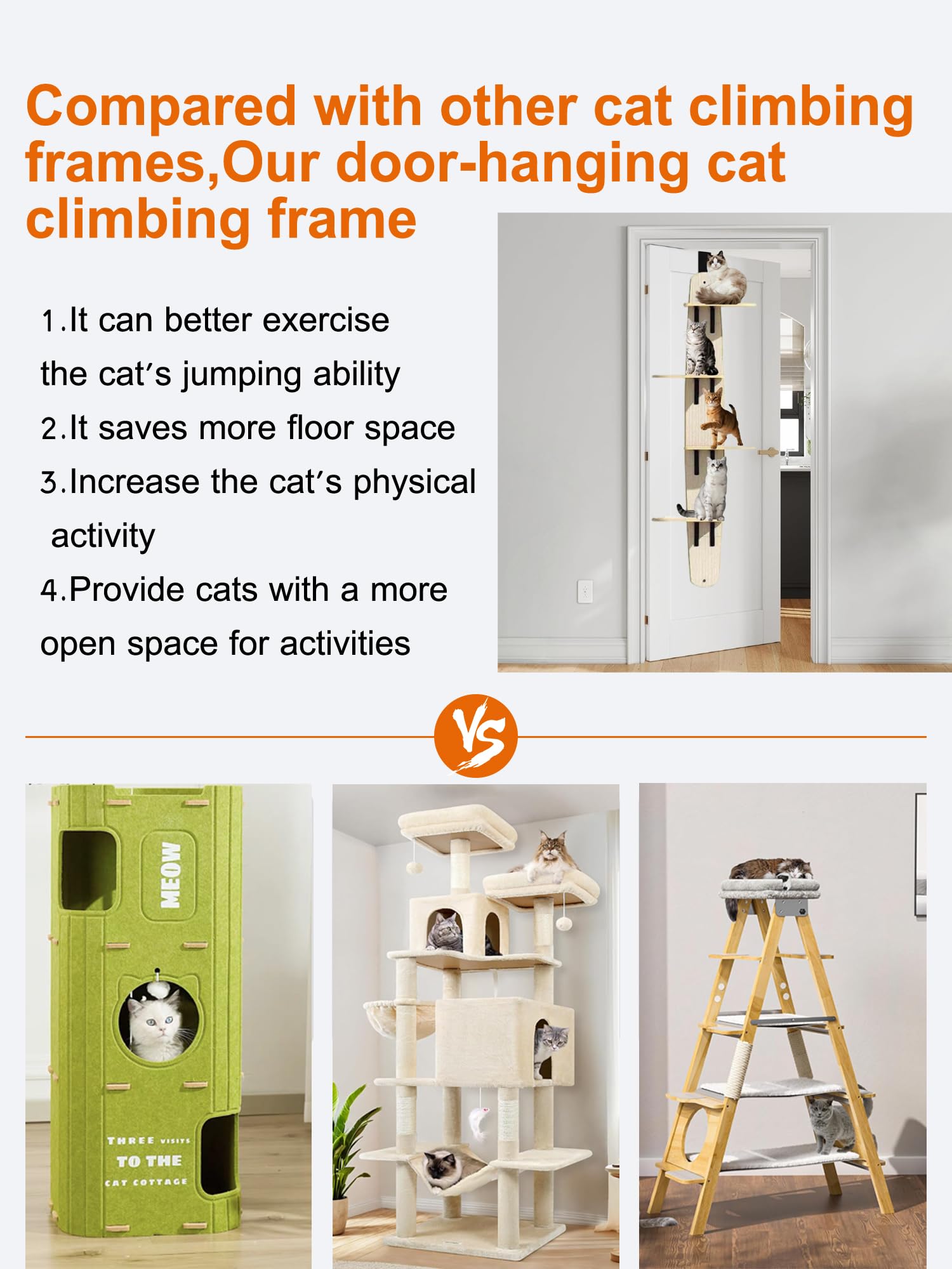 URZCT cat climber over door shown in use