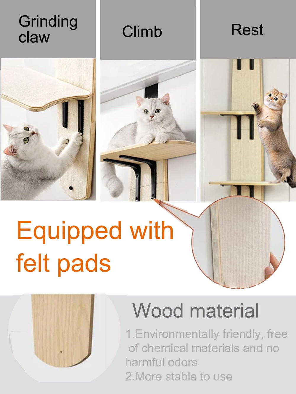 URZCT durable wooden shelf supports up to 15 pounds per level