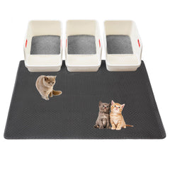 USHARP Extra Large Cat Litter Mat traps litter and protects floors.